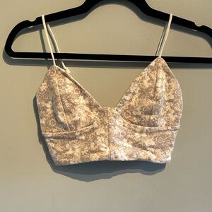 Wilfred Free Ling Cream Floral Crop Top